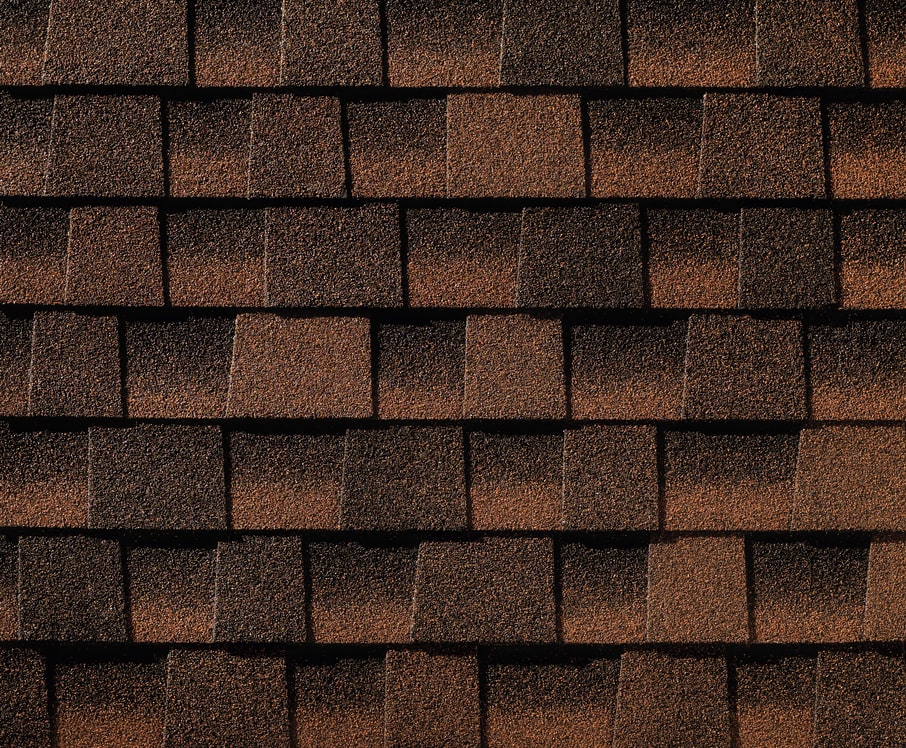 brown roofing shingles up close